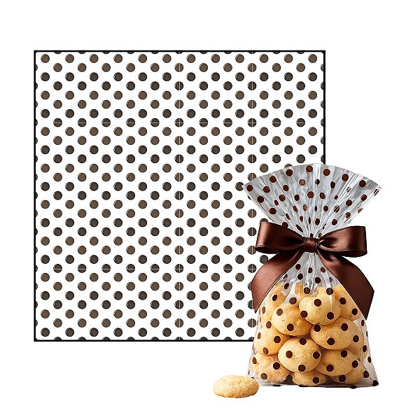 Saco Celofane Com Bolinhas De Chocolate 10x14 Com 50 un Carber