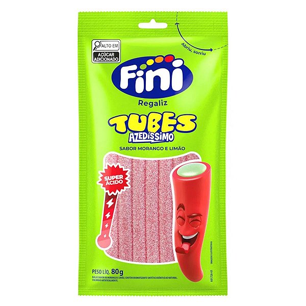 Tubes Azedinho Morango e Limão 80g Fini