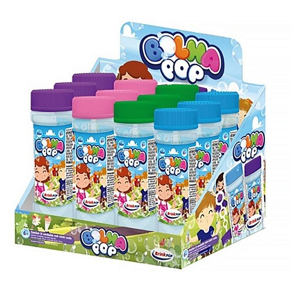 Bolha de Sabão Bolha Pop 66ml Caixa com 12 unidades Brinkpop