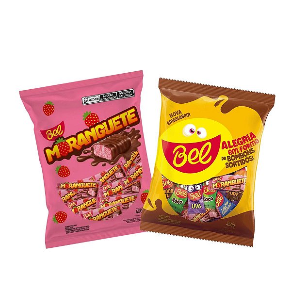 Kit de Pacotes de Bombom Moranguete e Sortido