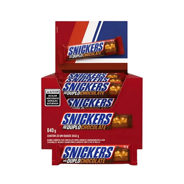 Snickers Duplo Chocolate 20 Unidades de 42g  Mars