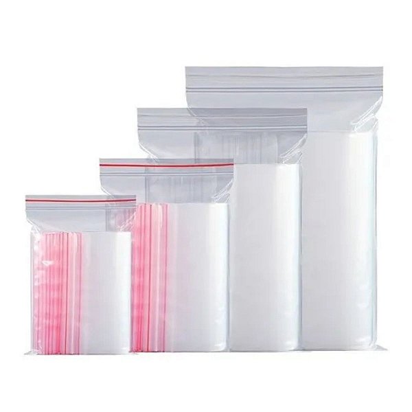 Saco Zip Lock com 100 un Fechamento Hermético Vários Tamanhos