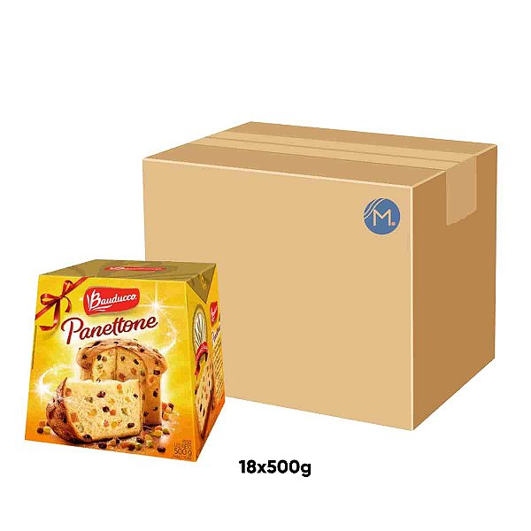 Caixa Panetone de Frutas Bauducco com 18 unidades de 400g