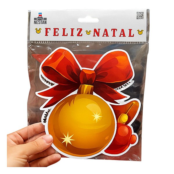 Faixa Feliz Natal Sinos 16cm x 13cm Ponto das Festas