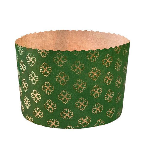 Forma para Panetone 500g 13,4x9,5cm 10 un Verde EcoPack