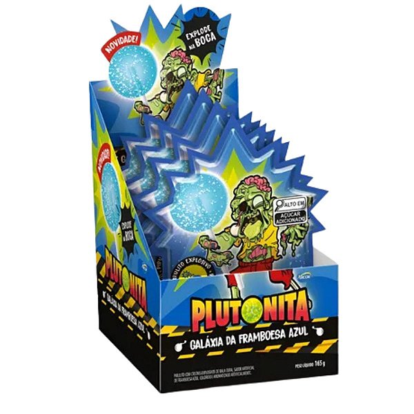 Pirulito Plutonita Galáxia Sabor Framboesa com 15 Un De 11g