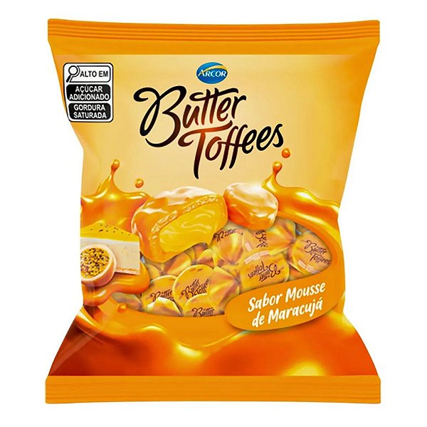 Bala Butter Toffee Maracujá 90g Arcor