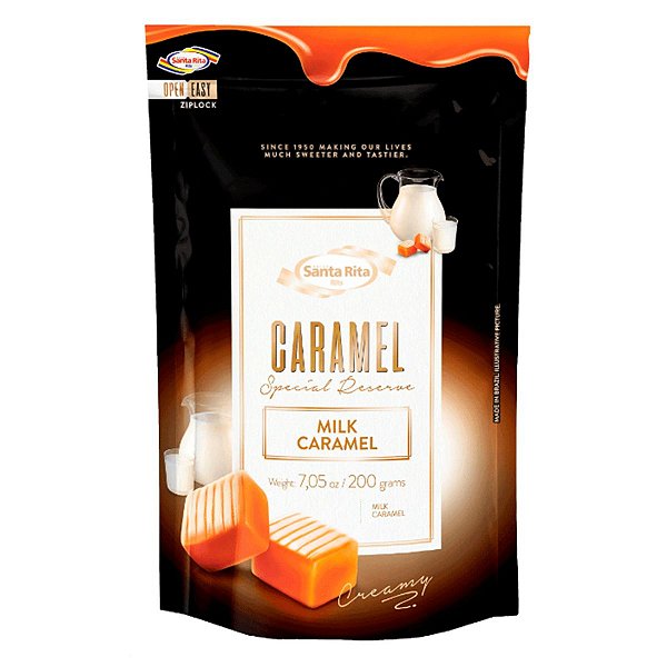 Bala de Caramelo Gourmet Milk 200g Santa Rita