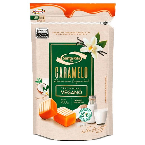Caramelo Tradicional Vegano 200g 28un Santa Rita