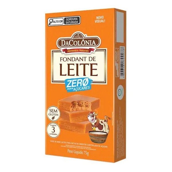 Barrinha Fondant de Leite Zero 3un de 25g DaColonia