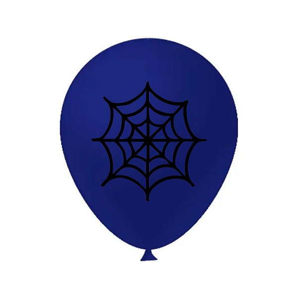 Balão Estampado nº 9 Aranha Azul Royal Joy com 25 Unidades