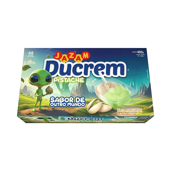 Chocolate Ducrem Pistache e Chocolate Branco 48 un de 10g Jazam