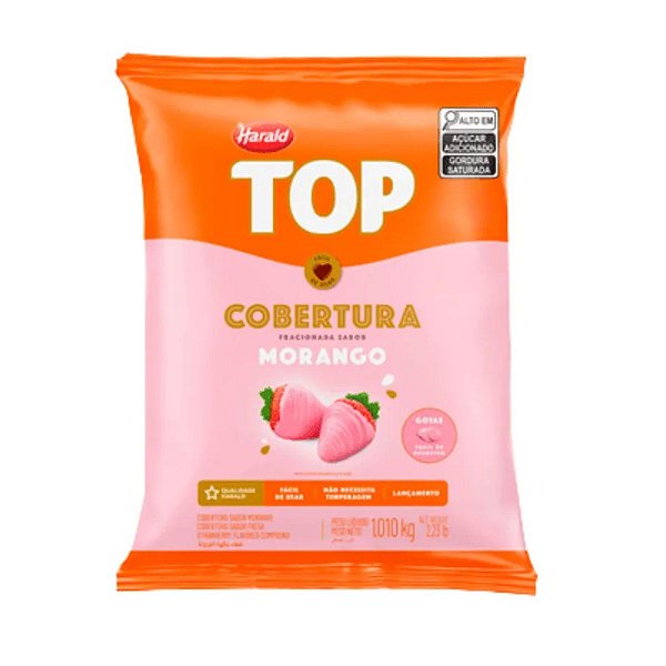 Chocolate Cobertura fracionada Top Gotas 1kg Harald  Morango