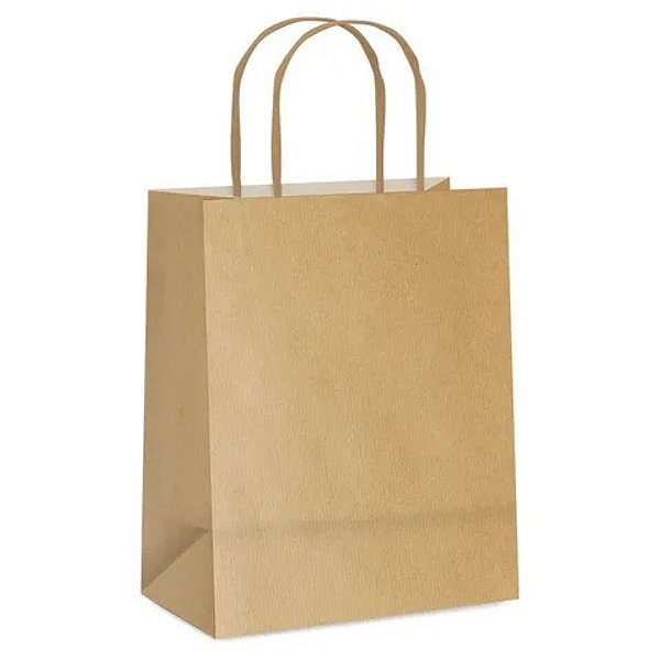 Kit 10 Sacolas de Papel Kraft G 32x26,5x13cm Carber