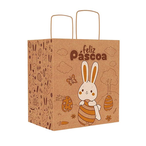 Kit 10 Sacolas Eco M Páscoa Colorir