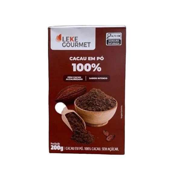 Cacau em Pó 100% 200g Leke Gourmet