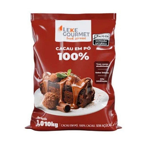 Cacau em Pó 100% 1,01kg Leke Gourmet
