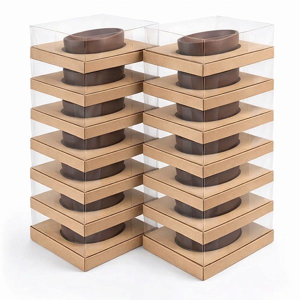 Kit 50 Caixa para Ovo de Colher 250/350g Kraft PacBox