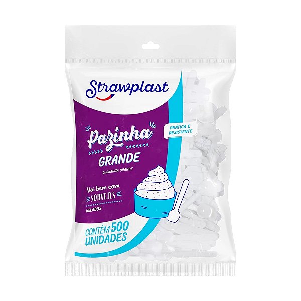 Pazinha de Sorvete Cristal Grande Pacote 500 unidades - Strawplast