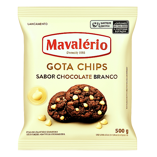 Gotas Chips Sabor Chocolate Branco 500g - Mavalério
