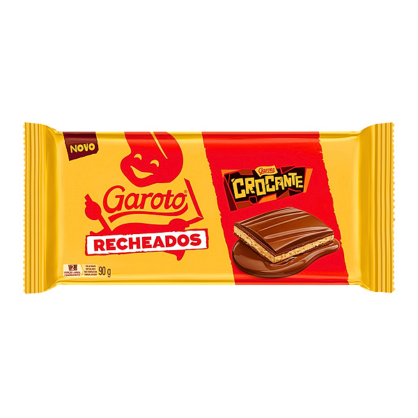 Barra de Chocolate Garoto Recheada Crocante 90g - Nestlé