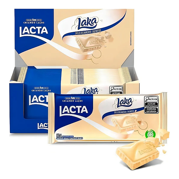 Chocolate em Barra Laka 80g Display com 17 unidades - Lacta