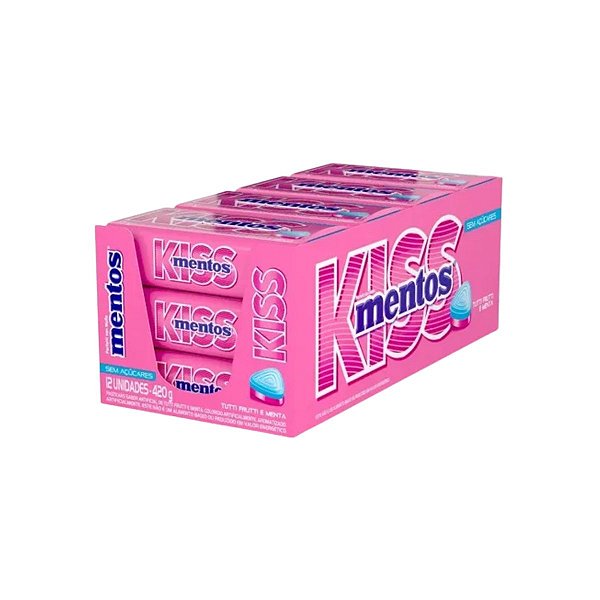 Mentos Kiss Tutti Frutti com Menta 50 Unidades Perfetti