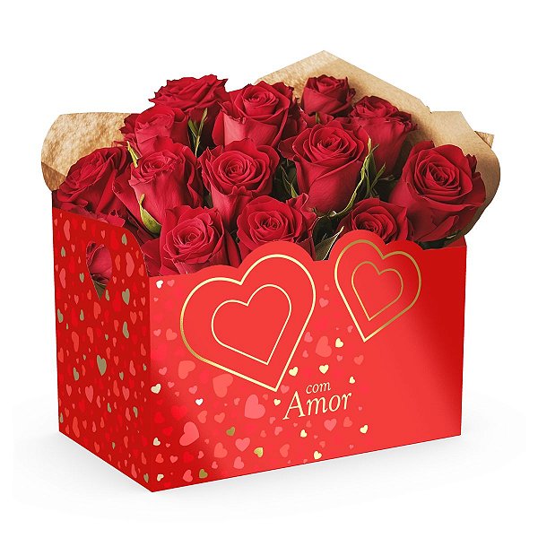Kit 10 Cestas Envelope Amor  Em Caixa Clássico 21x13x20 Ideia
