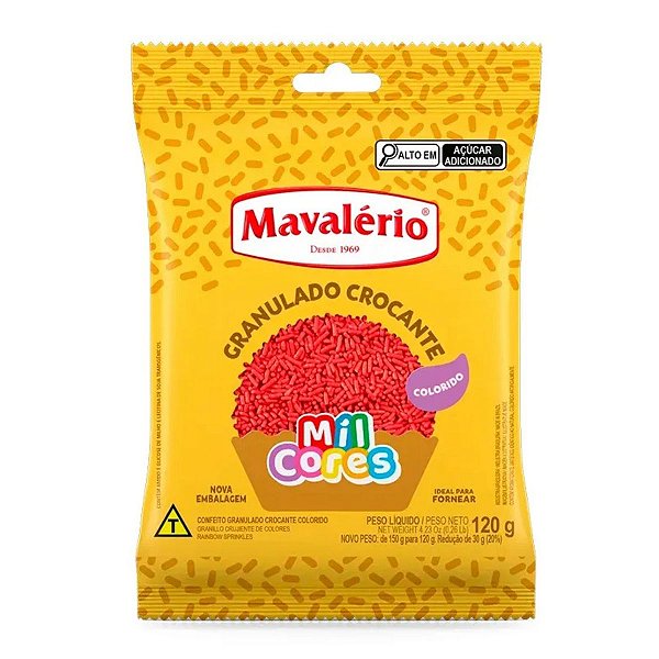 Granulado Crocante Vermelho 120g Mavalério