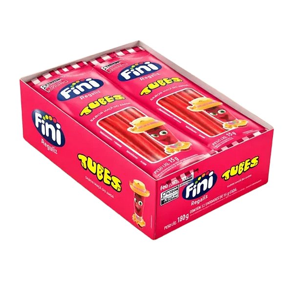 Fini Tubes Maçã do Amor com 12 Unidades de 15g