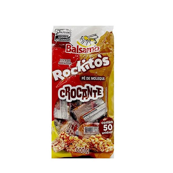 Pé de Moleque Crocante Rockitos 800g Bálsamo