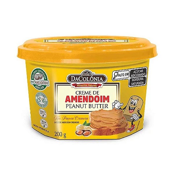 Creme de Amendoim Sabor Paçoca 200g DaColônia
