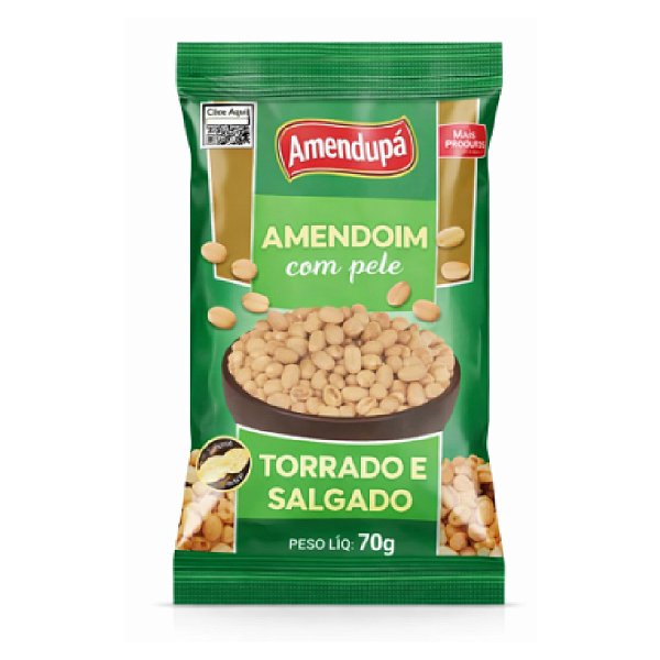 Amendoim Torrado Sem Pele 150g Amendupã