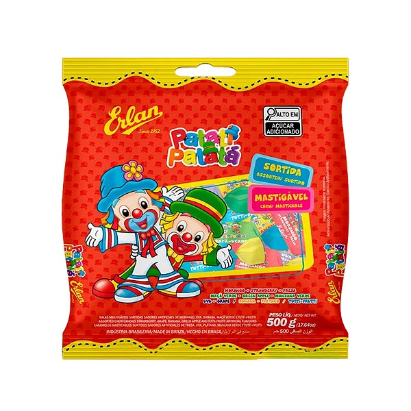 Bala Patati Patatá Frutas 500g Erlan