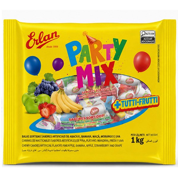 Bala Mast Party Mix 5 Frut 1000G - ERLAN
