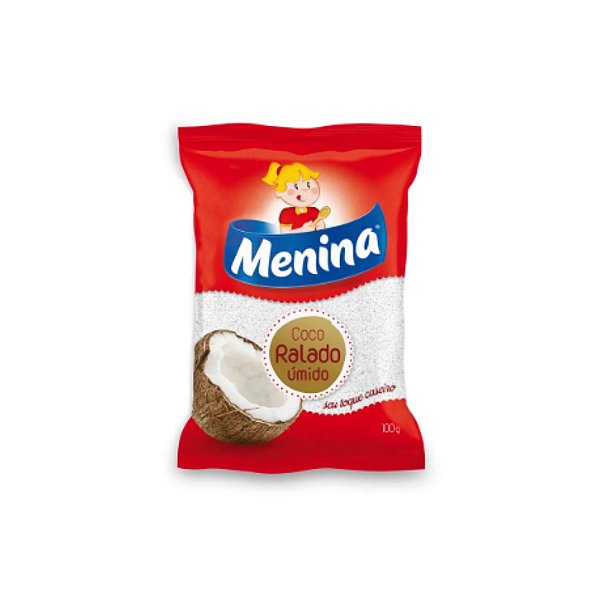 Coco  Ralado úmido e adoçado 100gr -MENINA