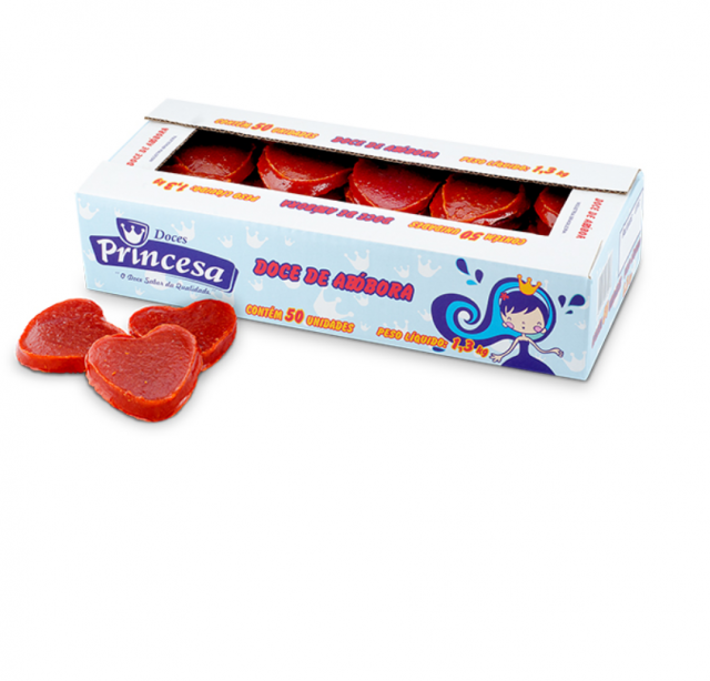 Doce De Abóbora Coração Embalada com 50 unidades (caixa 1,2kg)  - Princesa