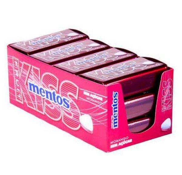 Pastilha Mentos Kiss Fruit Morango com 12 un 35g - Perfetti