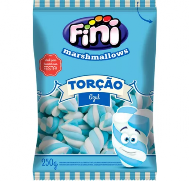Marshmallows Torção Azul 250g Fini