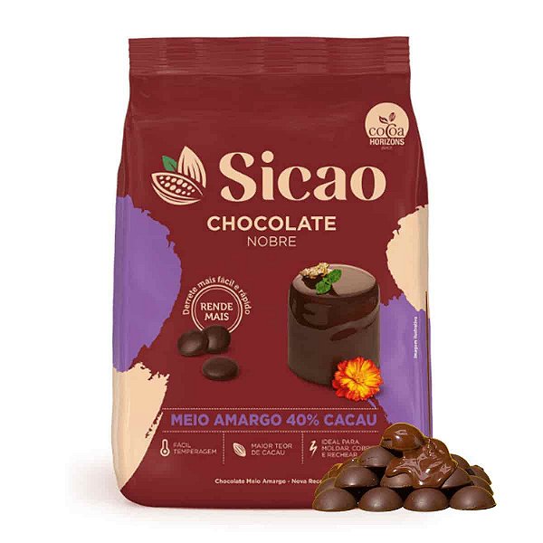 Chocolate Gold Nobre Meio Amargo Gotas Sicao 2Kg