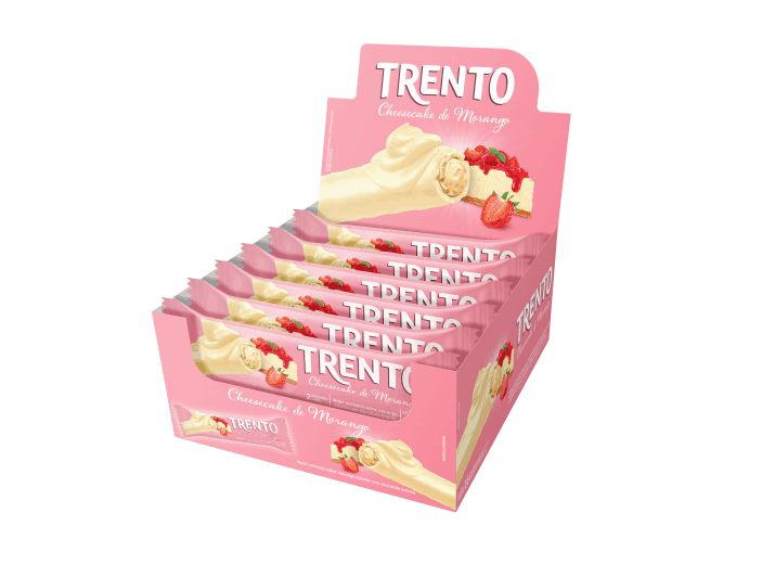 Chocolate Trento Cheesecake de Morango Peccin caixa com 16 unidades