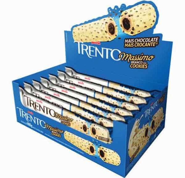 Chocolate Trento Massimo Cookies Peccin caixa com 16 unidades