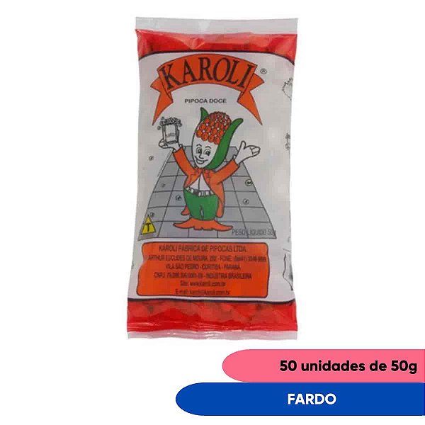 Fardo Pipoca Doce Karoli 50 unidades de 50g