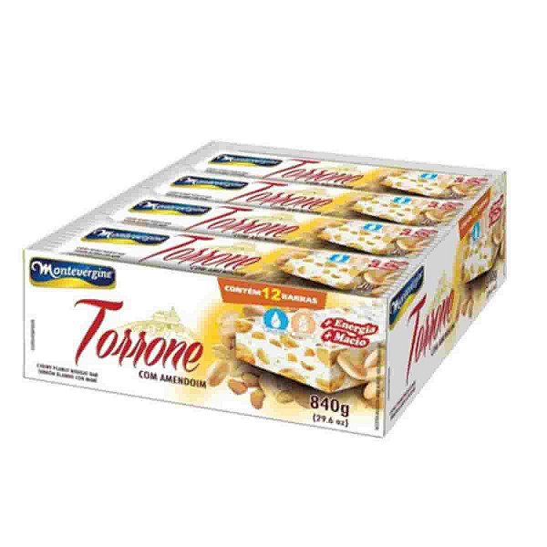 Torrone com Amendoim caixa 12 unidades de 90g - Montevergine