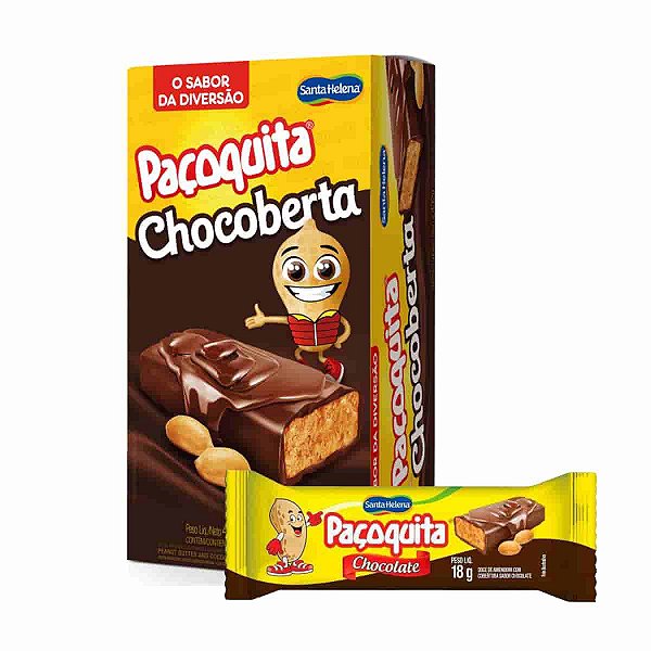 Paçoca Paçoquita Coberta Com Chocolate Santa Helena com 24 unidades
