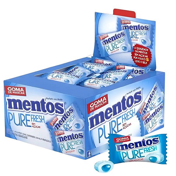 Chiclete Mentos Pure Fresh com 60 Unidades - Perfetti