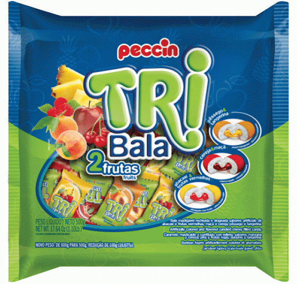 Bala Tribala Recheada Sortido 500G - Peccin