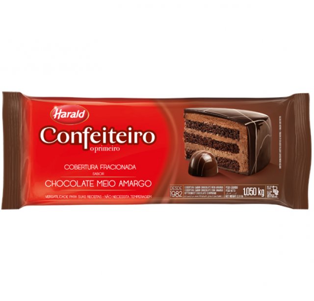 Cobertura Fracionada Chocolate Meio Amargo Confeiteiro 1,010Kg