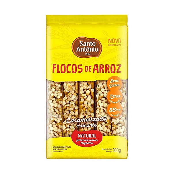 Flocos de Arroz Caramelizado 100g Santo Antônio