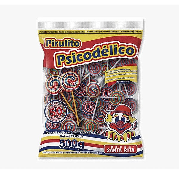 Pirulito Psicodelico Tutti Frutti 500g - Santa Rita